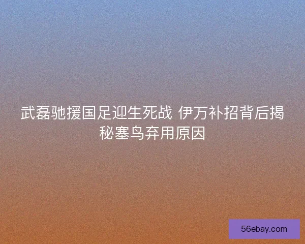 武磊驰援国足迎生死战 伊万补招背后揭秘塞鸟弃用原因