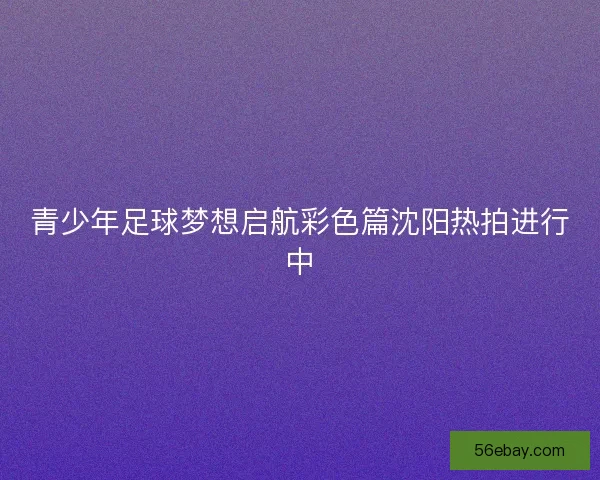 青少年足球梦想启航彩色篇沈阳热拍进行中