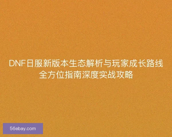 DNF日服新版本生态解析与玩家成长路线全方位指南深度实战攻略